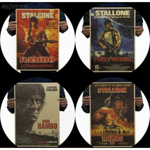 First Blood Movie Poster Collection Kraft Paper Home Decoration Painting Wall Sticker Picture Core 51x35.5cm
