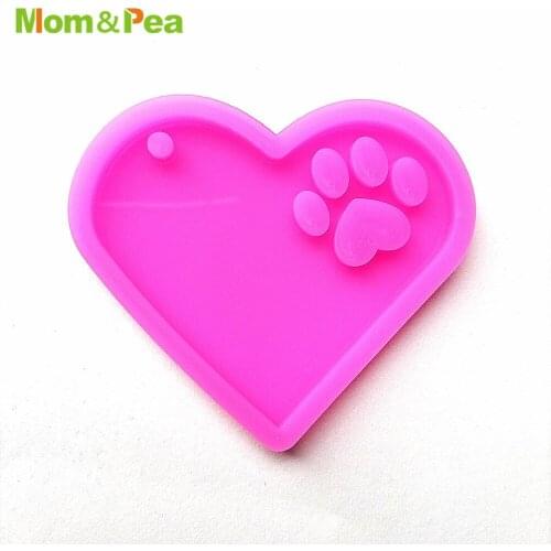 YS8005 Heart & Footprint Silicone Mold For Key Chains Phone Ornamental Decoration Fondant Mould Resin Epoxy DIY Tools
