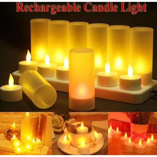 LED Rechargeable Candle Lamp LED Candle Night Light Simulation Flame Tea Light for Home Wedding Decoration