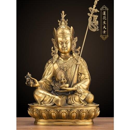LARGE GOOD Wholesale buddha statue Asia Buddhism Buddha brass statue Tantra Padmasambhava Guru Rinpoche HOME Buddha talisman