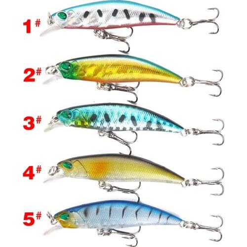 5Pcs/lot 6.5cm/4g Wobblers Fishing Bait Lure Artificial Crankbait Sea Fishing 2 Treble Hooks Plastic Hard Bait For Ocean River