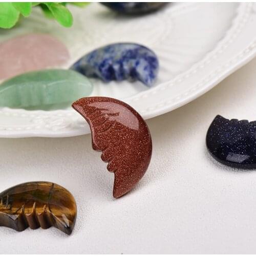1PC Natural Crescent-shaped Quartz With Smiling Face Crystal Healing Stone Decorative Amulet Healing Stone Jewelry Souvenir Gift