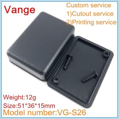 10pcs/lot electronic mould shell black ABS plastic material junction box diy 51*36*15mm with screws for PCB equipment