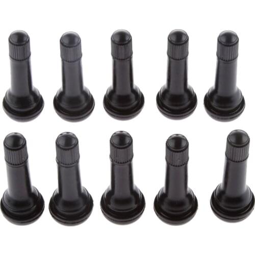 10x Snap-In Car Wheels Tire Valve Stems Rubber Tire Valve Caps TR414 Wheels Tires Parts Black