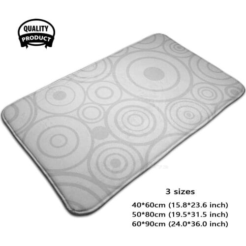 1950S Retro Circles Light Gray Soft Foot Pad Room Goods Rug Carpet Mid Century Modern Midcentury Modern Modernist Atomic Age