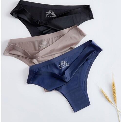 2020 Panties Woman Underwear Sexy Seamless Sports Female T-back G-string Thongs Woman Underwear Ice Silk Seamless Female Panties