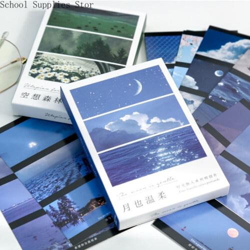 30 Postcards Boxed Beautiful Sky Scenery Student Gift Message Small Card Birthday Greeting Card