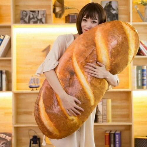 3D Simulation Bread Shape Pillow Cushion Removable and Decorative Pillow for Kids Room Girlfriend Present Stuffed Toy