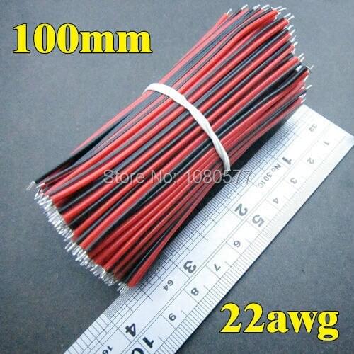400pcs/lot 10cm 2 pin 22awg wire cable, 100mm LED DIY strip cable red black color wire for single color led strip soldering