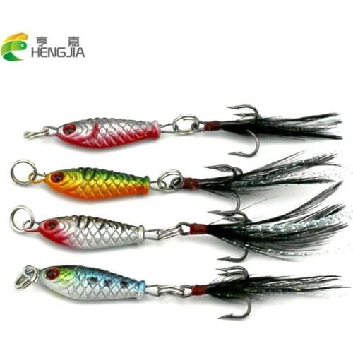 HENGJIA 8pcs 2.5cm 4.8g metal lead sea sinking fishing lures wobbler pike carp trout perch catfish pesca walleye fishing baits