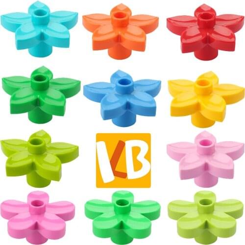 Plant Series Big Building Blocks Flower Grass Tree Fruit Adornment Accessories Compatible Scenes Assemble Toys For Kids Bricks