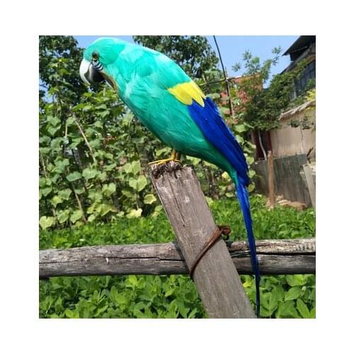 Large 45cm coloured green feathers parrot model bird stage prop,home garden decoration Christmas gift w2029