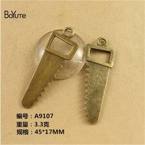 BoYuTe (50 Pieces/Lot) 50*17MM Metal Saw Charms Antique Bronze Plated Alloy Diy Bracelet Necklace Pendant for Jewelry Making
