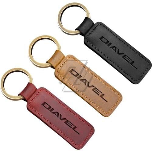 For Ducati X Diavel S 1260 Key Motorcycle Cowhide Keychain Key Ring