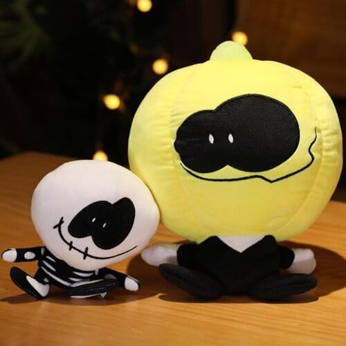 20-30cm Pumpkin Skeleton Man Plush Toys Stuffed Spooky Month Skid and Pump Soft Pillow Animals Dolls Halloween For Boy Kid Gifts