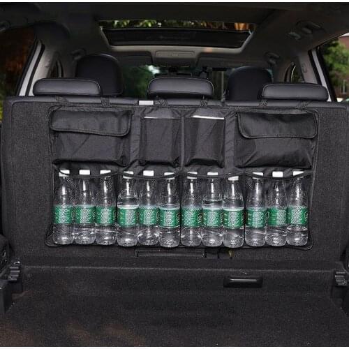 Car Rear Seat Back Storage Bag Multi Hanging Nets Pocket Trunk Bag Organizer Auto Stowing Tidying Interior Accessories Supplies