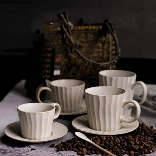 Japanese Style 500ml Coffee Cup European Style Luxury Retro Breakfast Cup Ceramic Coffee Cup and Saucer Set Afternoon Tea Cup