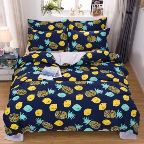Pineapple and Lemon Fashion Bedding Set Simple Duvet Cover Set Pillowcase Home Textile 2/3pcs Bed Linen King Queen Size Dropship