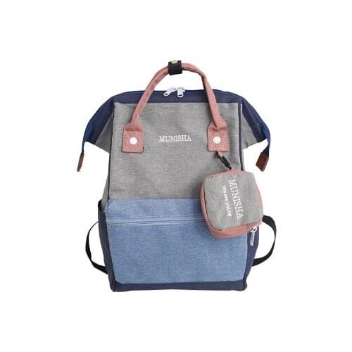 Korean version of Oxford cloth contrast color backpack trend wild student bag large capacity light breathable outdoor backpack