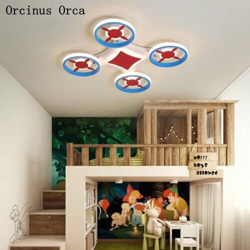Cartoon Creative Colorful Aircraft ceiling lamp Boys'Bedroom Childrens Room Lights Modern Simple LED Technology ceiling lamp