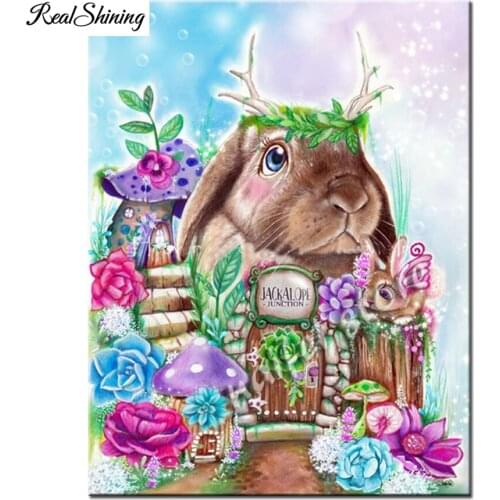 Rabbit House Diamond Painting Accessories Fantasy Flower Elf 5d Embroidery Icons Animal Picture Of Rhinestones Home Decor N1137