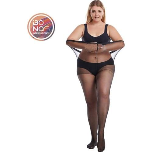 European and American summer ultra-thin plus size stockings 200 kg thin female anti-snagging plus obesity mm can not drop