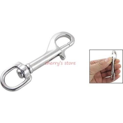 Best Promotion Wholesale Price Stainless Steel Swivel Eye Rope Cable Hook Spring Bolt Clip Silver Tone 2PCS