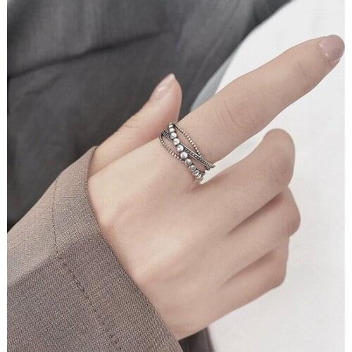 Fashion Simple dots vintage Ring Thin Geometric finger Ring For Women Jewelry Anti Allergy