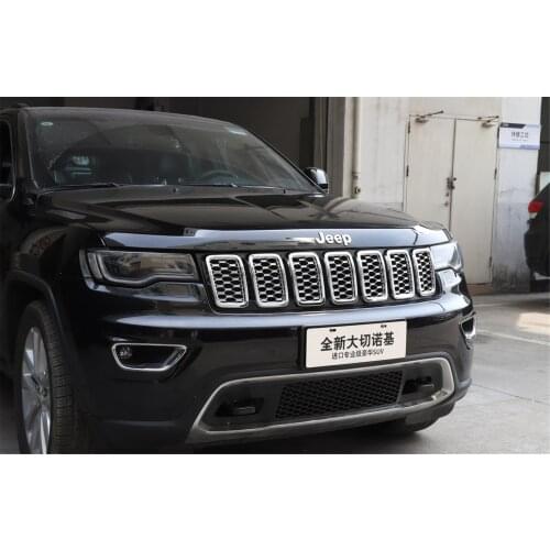 7pcs ABS Car Front Grilles Decorative Cover Trim Sticker for Jeep Grand Cherokee 2017+ Car Accessories Exterior Decoration