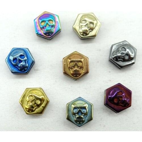 Natural Quartz crystal Electroplate Non-Magnetic Hematite Craft Loose beads pendant Jewelry making Necklace Accessories10PCS A7