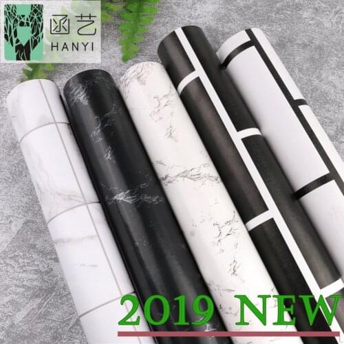 New Wallpaper self-adhesive fashion black and white simple wallpaper student dormitory wall furniture renovation stickers