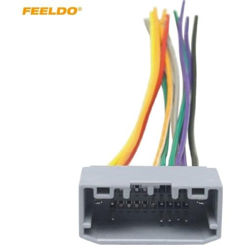 FEELDO 1Pc Car Stereo Wiring Harness Adapter Female Plug For Jeep Wrangler/Compass OEM Factory Audio Wire Cable #MX2890