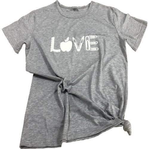 Love Teacher T-Shirt Casual Hipster Teacher gift harajuku appreciation tee stylish cotton love graphic teacher quote art Tops