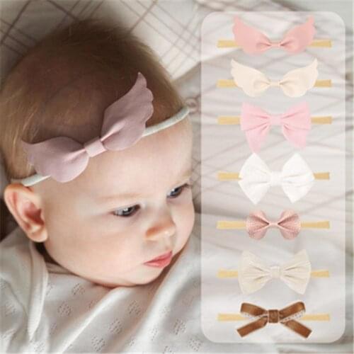 2021 Cute Bow Baby Headband for Girl Nylon Head Bands Turban Newborn Elastic Headbands Hairbands for Kids Baby Hair Accessories