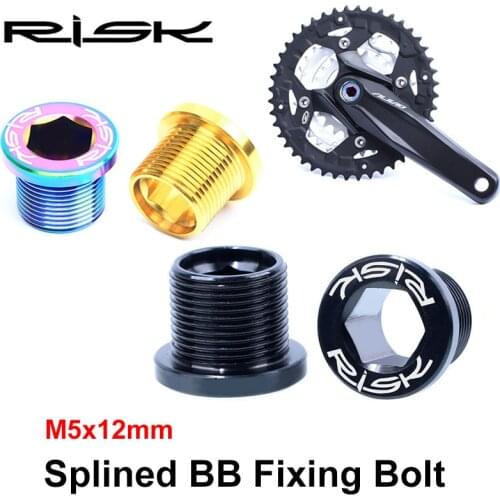 RISK M15x12mm Bicycle Spline BB Bottom Bracket Bolts Titanium Alloy MTB Road Bike Waterproof Crank Arm Dust Cover Fixed Screws