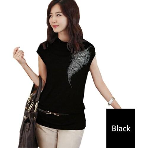 Turtleneck Red Wine T Shirt Women Clothes Plus Size Fashion Womens T shirts 2020 Summer Tshirts Cotton Women Top Femme FYY387