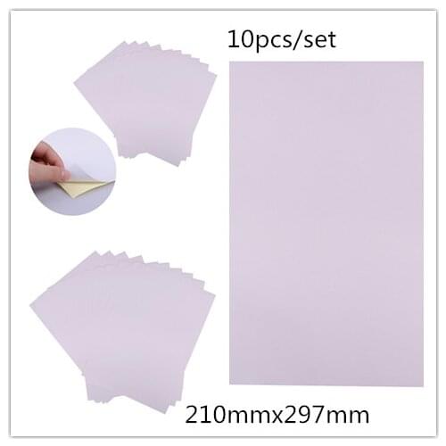 10pcs/set Self Adhesive Sticker Label 210mmx297mm A4 Glossy & Matt Kraft Adhesive Sticker for Printer Copier Craft Paper