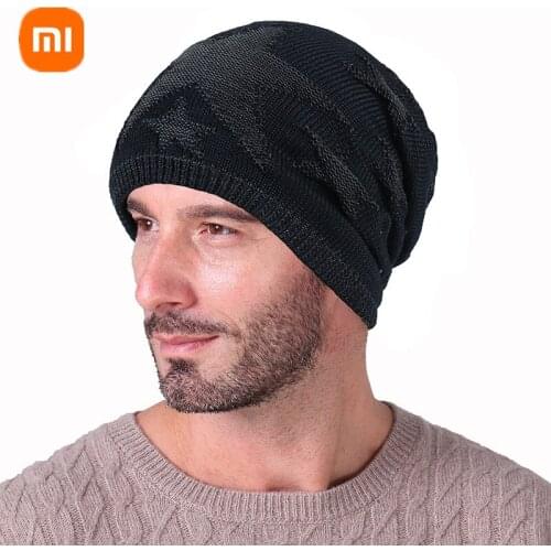 New Xiaomi mijia hats men and women plus velvet thick knitted windproof cold woolen hats outdoor cycling warm autumn and winter
