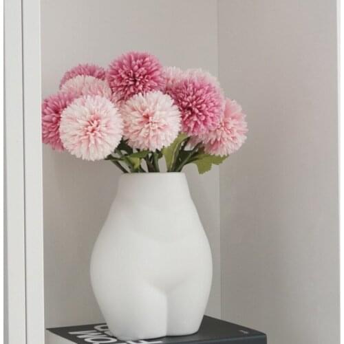 Modern Human Head Ceramic Vase Bookcase Dining Table Art Flower Arrangement Crafts White Ass Flower Vases Home Decor Accessories