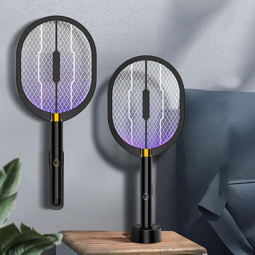 3 IN 1 LED Electronic Mosquito Killer Lamp Light 3000V USB Rechargeable Anti Mosquito Racket Swatter Zapper Trap Flies Insects