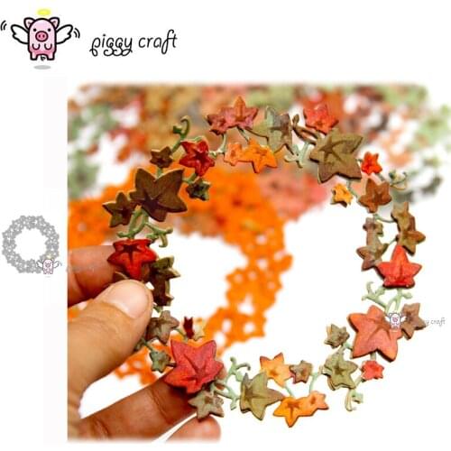 Piggy Craft metal cutting dies cut die mold Maple Leaf Ring Scrapbook paper craft knife mould blade punch stencils dies