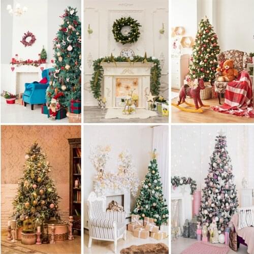 SHENGYONGBAO Vinyl Christmas Photography Backgrounds Tree Gift Children Photo Backdrop For Studio Photocall Props 21520YDH-02