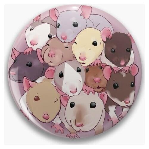 Rat Pile Soft Button Pin Fashion Metal Cute Gift Lover Badge Women Hat Jewelry Funny Lapel Pin Decor Clothes Collar Cartoon