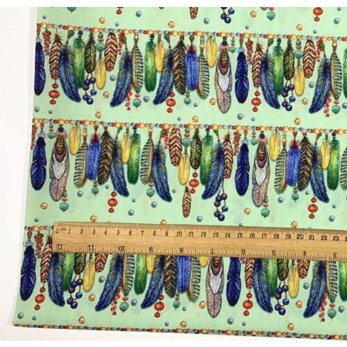 Romantic feather chain Polyester Cotton Fabric for Tissue Kids Home Textile Sewing Quilting Patchwork Tilda Dress decoration
