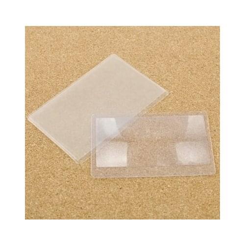 100pcs/lot Ultra Thin Wallet Credit Card Portable Reading Hand Held Magnifier PVC Plastic3X Magnifying Lens Pocket Pages Cards