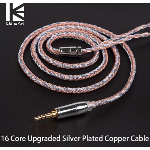 AK KBEAR 16 Core Upgraded Silver Plated Copper Cable 2.5/3.5/4.4MM With MMCX/2pin/QDC TFZ Connector For KZ ZS10 ZSN Pro AS16 ZSX