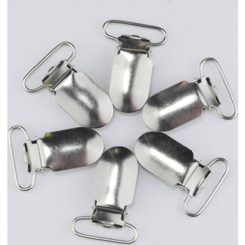 2018 Fashion Metal Suspenders Clip 1'' 25 Mm Lead Free Suspender Paci Pacifier Clips Ribbon Craft Sewing Tool Garter Clip 20pcs