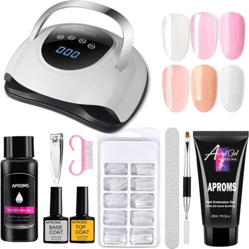 30ML Poly Nail Gel Kit UV Nail Gel Builder Poly Nail Gel Set LED UV Gel Nail Polish Kit Manicure Extension Hard Poly Nail Gel