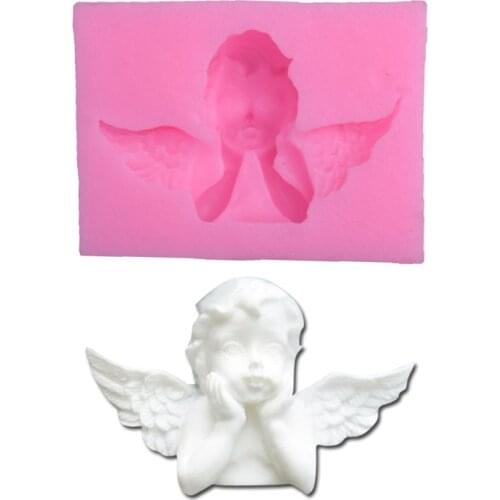 3D Angel Shape Fondant Cake Silicone Mold Chocolate Candy Molds Pastry Biscuits Mould Baking Cake Wedding Decoration Tools Soap