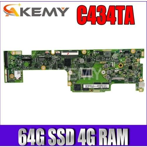 Akemy For ASUS Chromebook Flip C434TA-DSM4T C434TA Laotop Mainboard C434TA Motherboard with 64G SSD 4G RAM